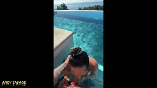 Public BJ at Infinity Pool in Costa Rica