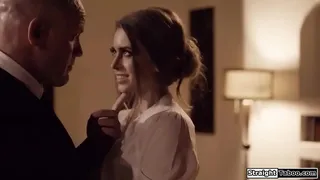 StraightTaboo.com - Submissive secretary asks boss to fuck her and he spanks her.The petite babe is deepthroat facefucked and then the small tits brunette is fucked rough