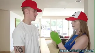 Blonde teen sucks and rides taboo dick in hi def