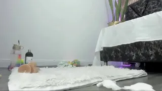 Curvy Latina Riding And Busting Black Dildo Nuts