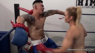 Woman's Boxing Domination Over Man