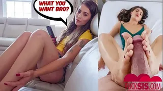 Hot petite stepsister gave FJ to her stepbro