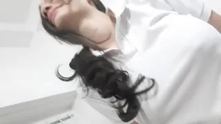 Stepsister masturbates his cock with her feet and then takes it to her pussy