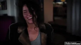 Female hobo impregnated with used condom and confronts guy with it.He has to meet her demands and she deepthroats his big cock and gets fucked