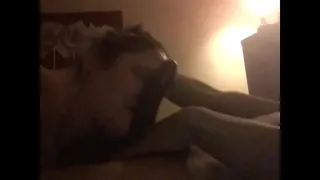 White freak throws up on my cock