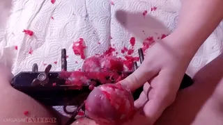 Hot wax mistress slapping cock