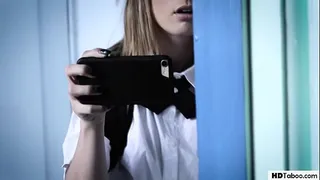 Filming a taboo sex in the locker room