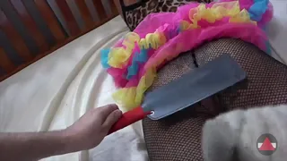 She was ass slapped and cummed on
