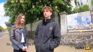 HUNT4K. Euro chick can buy tickets because she has sold her vagina