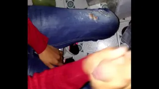 Venezuelan jerking me off in the bathroom for a few pesos