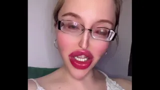 Eyeglasses fetish and lip fetish. Part. 1