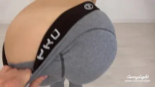 Sporty Teen in yoga pants gets hard fuck from behind