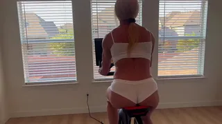 Me getting off the Peloton and striping down for you