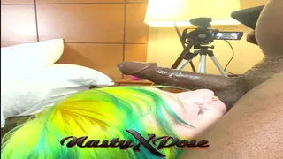 Skinny slut know how to give sloppy BJ