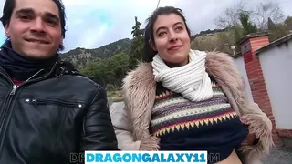 Flashing tits and blowjob on the street