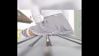Teen girl fuck cute ass and slides panties to the side