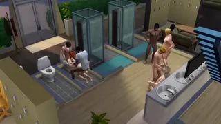 Fitness class ended with a gangbang in the toilet