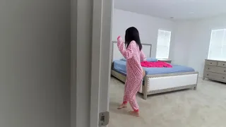 Creepy Stepbro Spies On His Hot StepSister While She's Flashing Her Beautiful Tits To Her Boyfriend