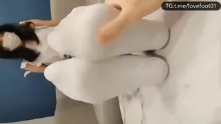 Provide footjob services to the owner