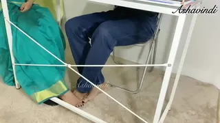 Indian teacher gave her student orgasmic footjob. - preview