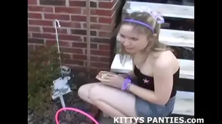 Cute Kitty Flashing Her Panties In Public