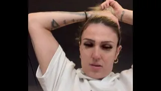 Dyke gets really horny at the gym watching women and men looking at her transparent shirt showing her sweaty and hard nipples
