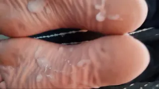 Flawless soles give a reversed footjob