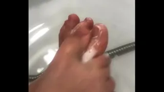 I wash my feet after a hard day