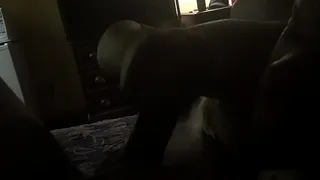 Amateur ebony freak getting nasty with her . Sloppy head