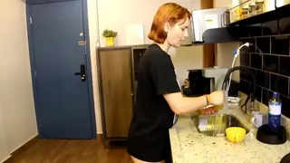 Having a quickie before the party in the kitchen