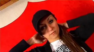 Sexy french babe with bigtits making a hot strip