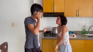 My shy stepsister is jealous of my girlfriend and I fuck her hard to show her my love.