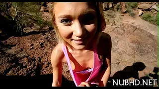 Teen gets her tiny twat drilled