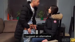 Husband fucked the slut and let the debt collector fuck him