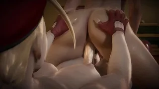 SF - Chun Li (Fortnite) sucks and fucks with Futanari Cammy White