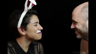 Happy Easter! Funny blowjob and cum on chocolate egg!