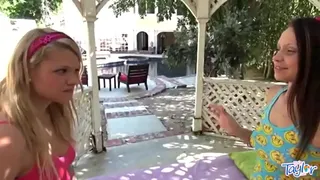 Little Taylor and her friend are having fun with vaginas