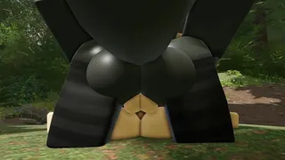 Eating a hot furry