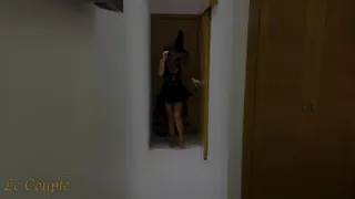 Wife was having Halloween fun in witch costume until husband strated fucking her behind - POV