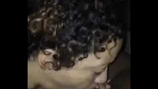 Gagging and sucking a fat cock