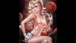 a compilation of dirty pictures of the character Lola Bunny from Disney's  Space Jam