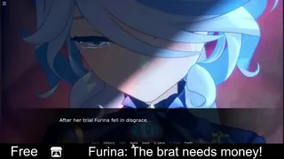 Furina: The brat needs money! (free game itchio) Visual Novel, Role Playing