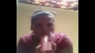 Self gagging slut