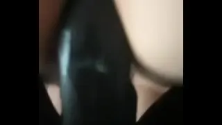 Black fucks her pussy