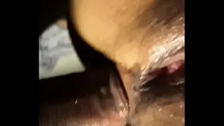 Reaching into her while I spread her ass