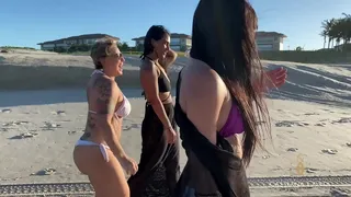 The horny, hard-on boys watching us naked on the beach.