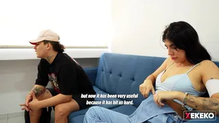Seducing my Stepbrother's gay friend while we are alone at home.
