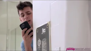 I was about to take a nudie shot of my stepmom for my frat boys when she fucking busted me