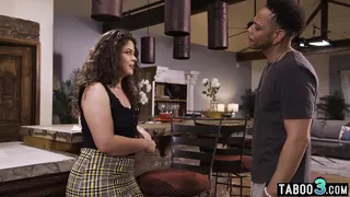 Chubby latin slut enjoying her roomamtes big black cock