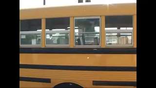 Curvy brunette seduces older bus driver to fuck her in his car